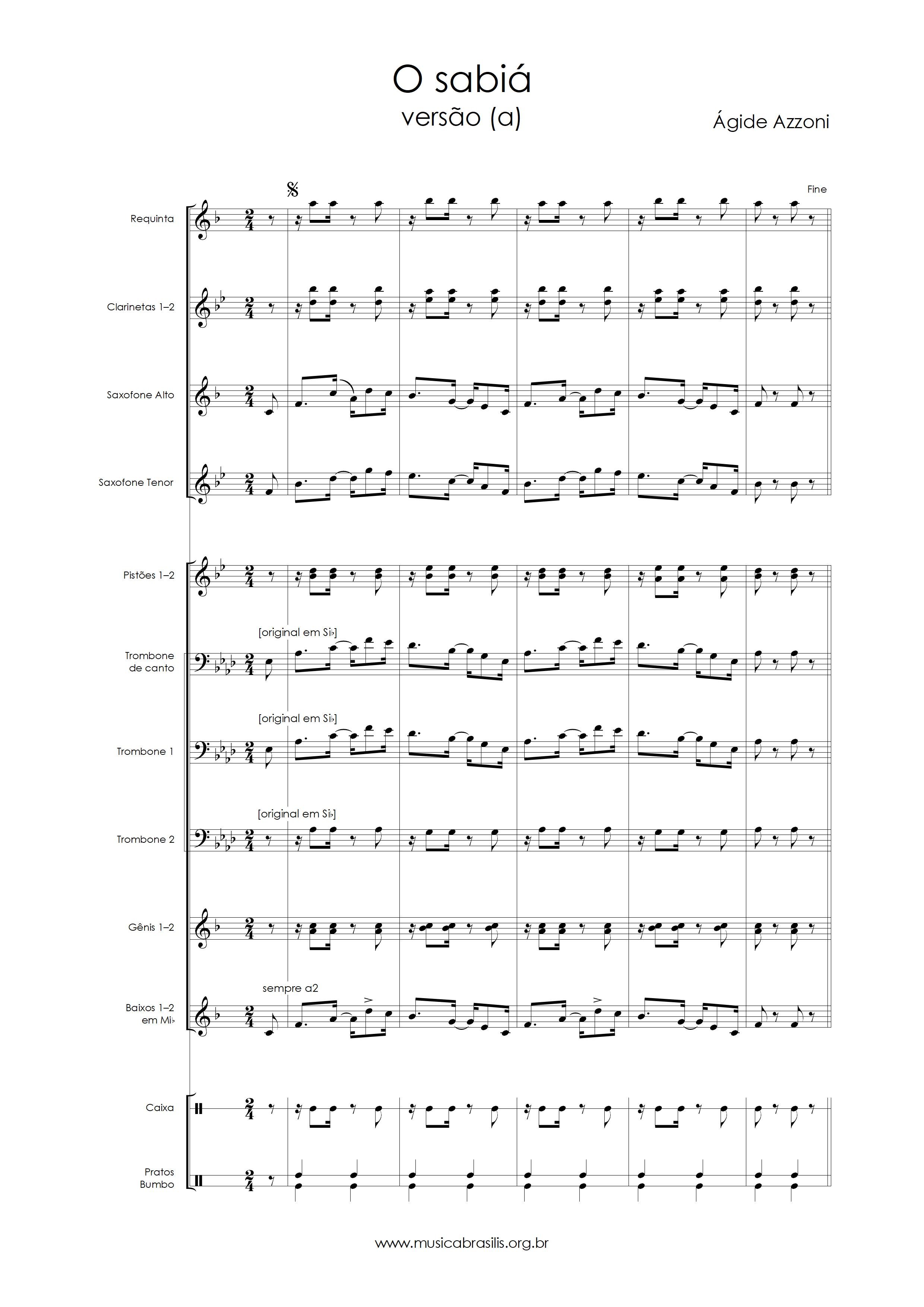 O sabiá - versão (a)