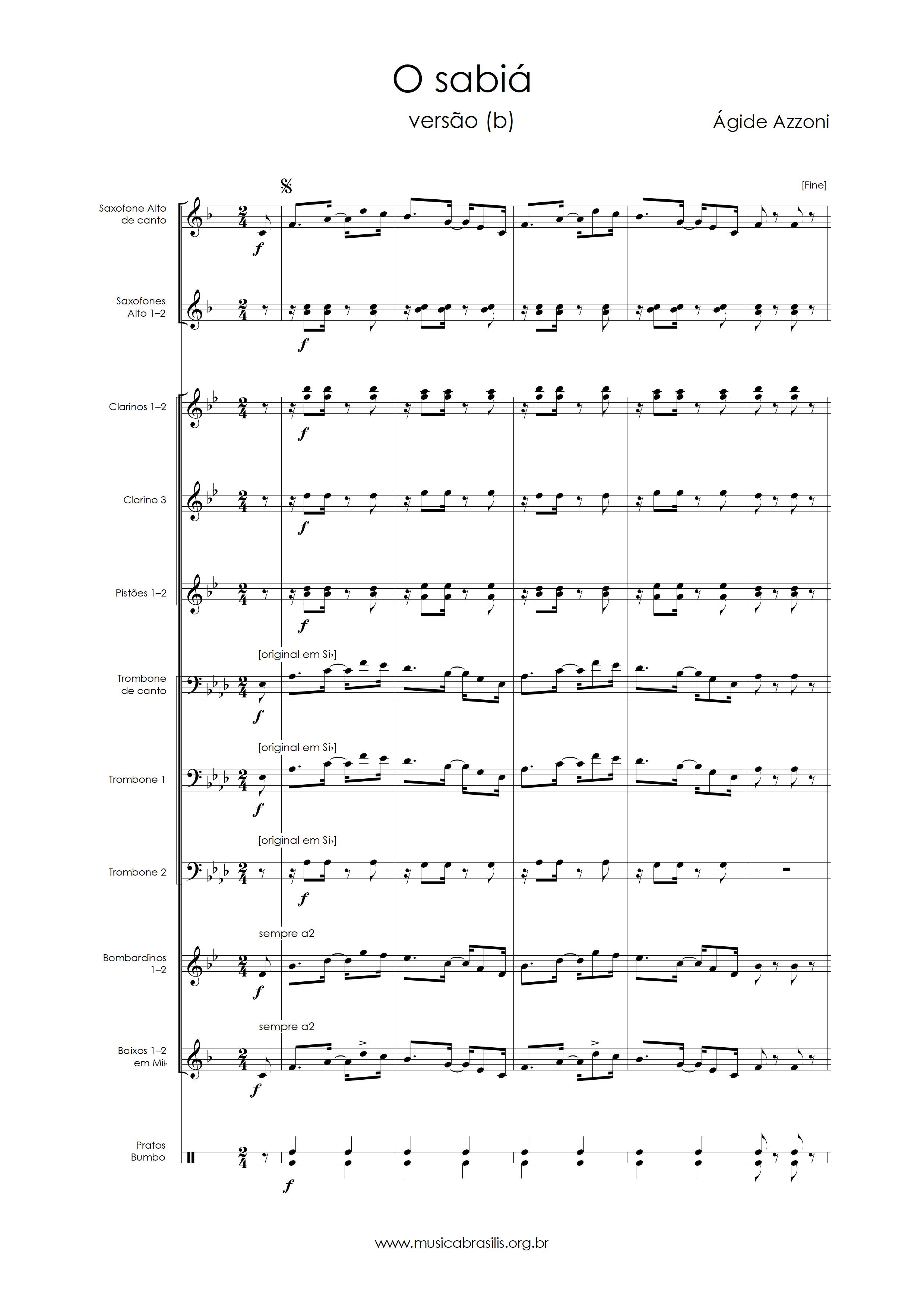 O sabiá - versão (b)