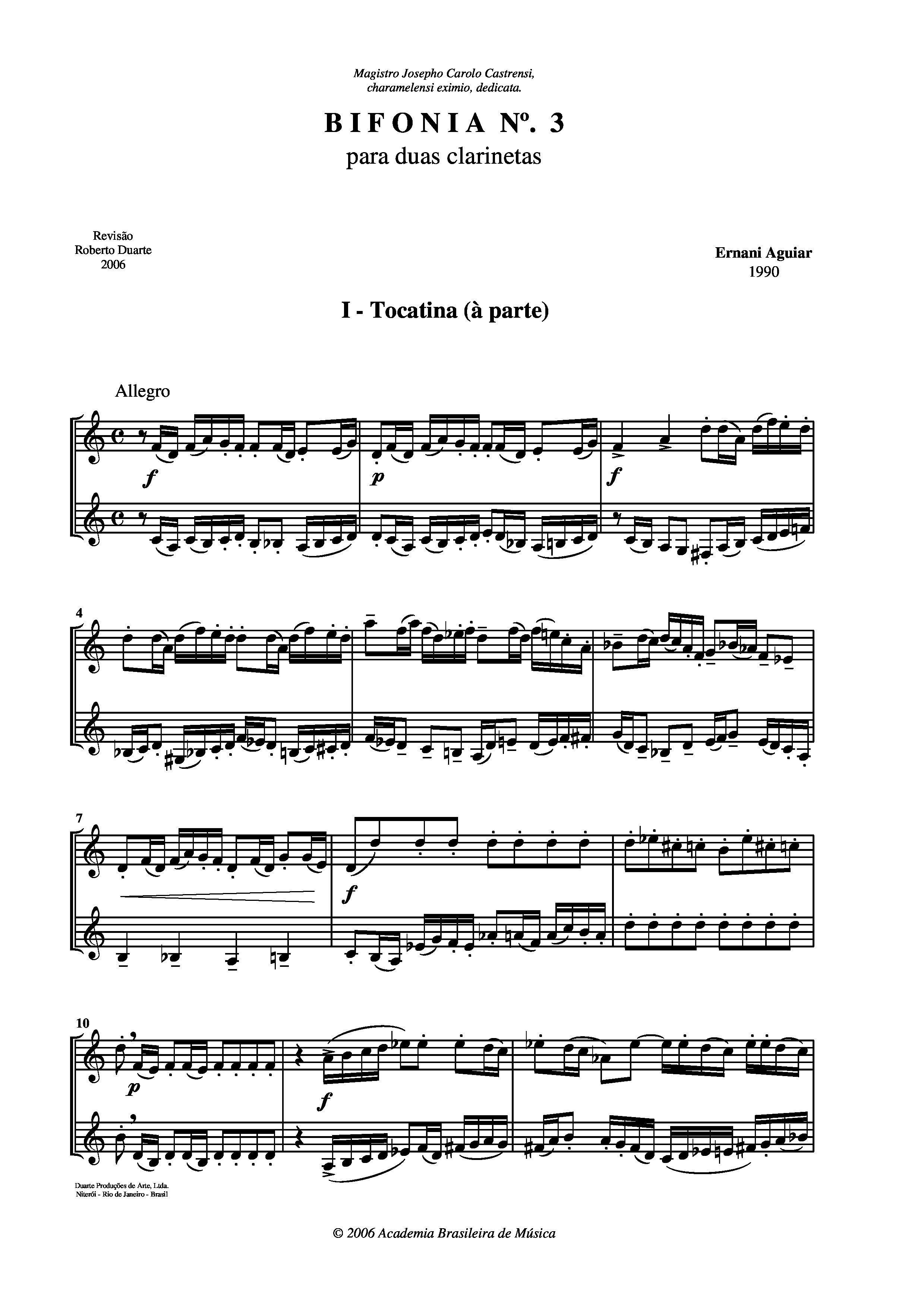 Bifonia n.3 para duas clarinetas