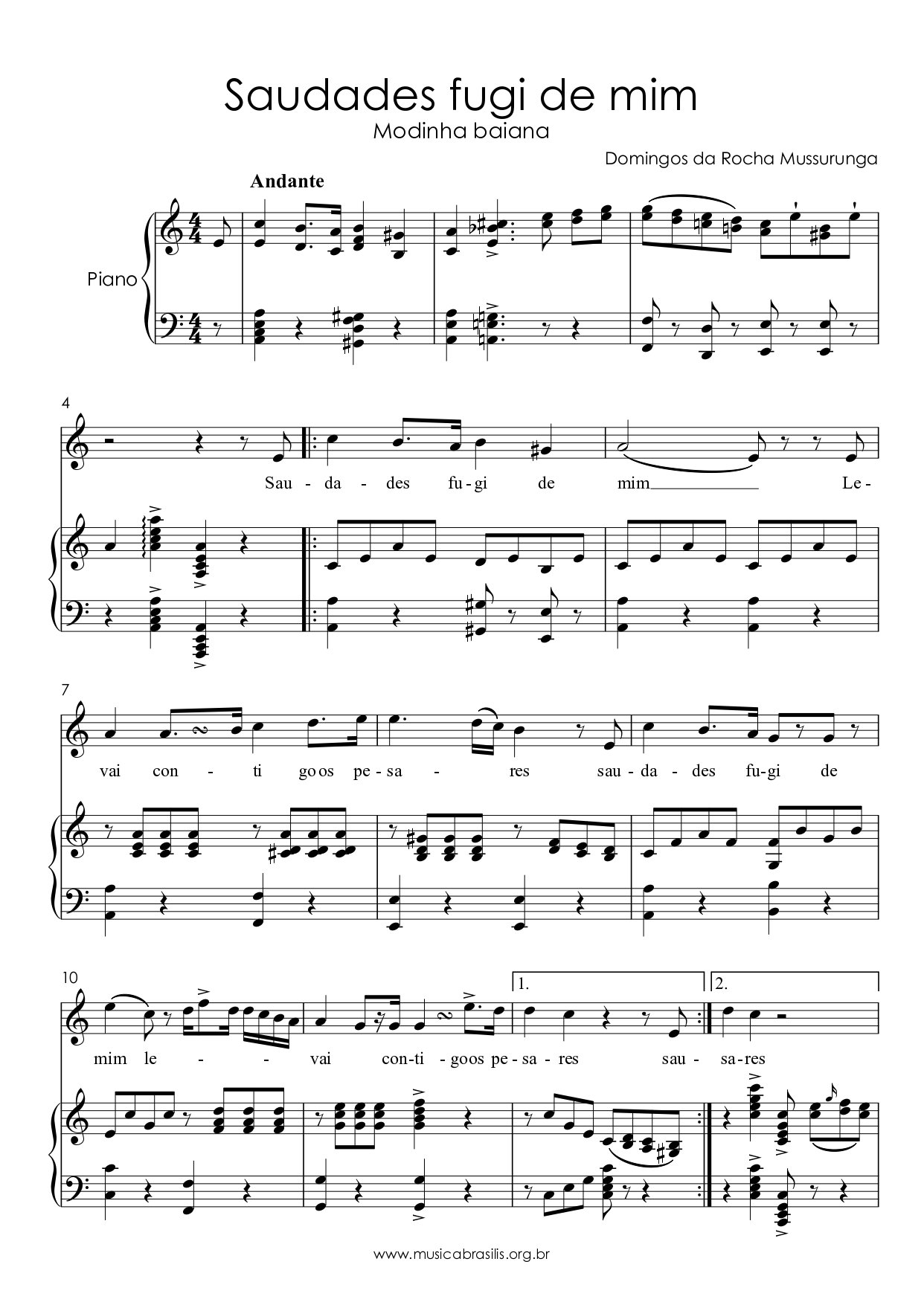 Saudades fugi de mim