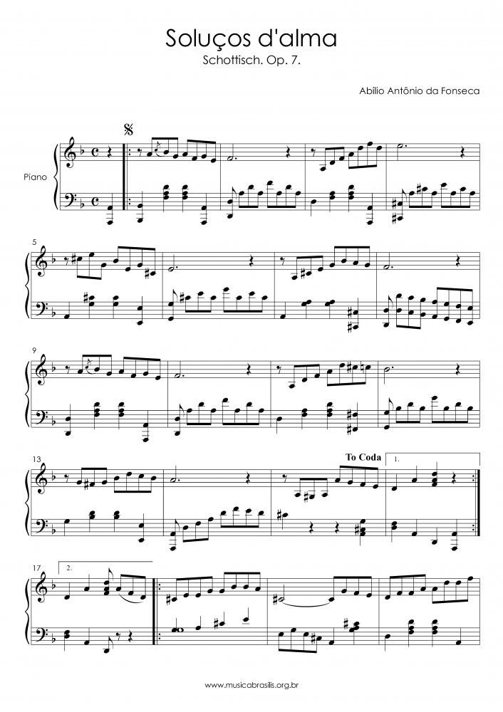 Soluços d'alma - Schottisch. Op. 7