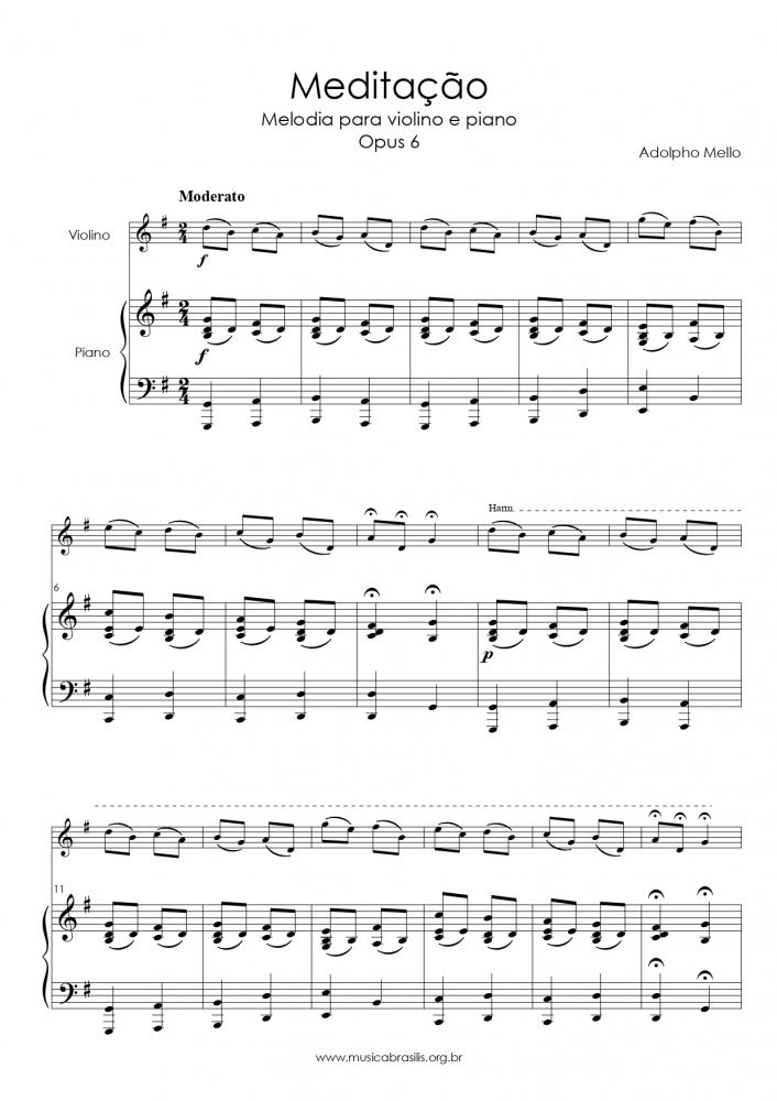 Meditação op. 6 - Melodia para violino e piano