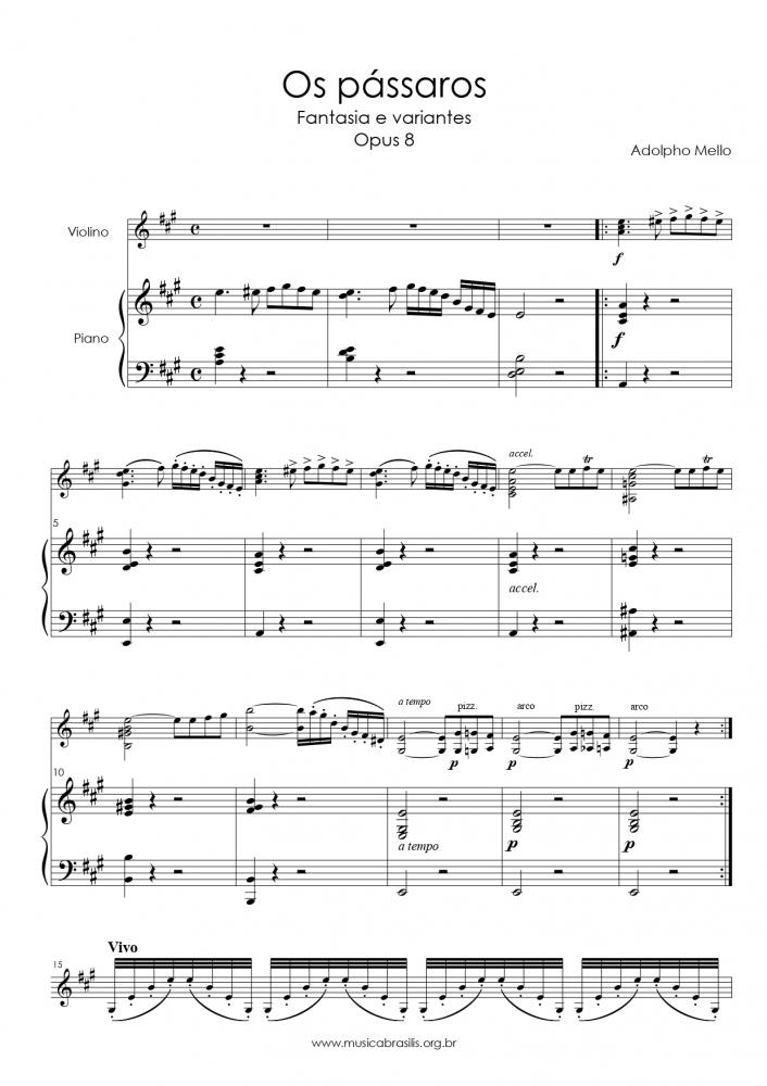 Os pássaros op. 8 - Fantasia e variantes