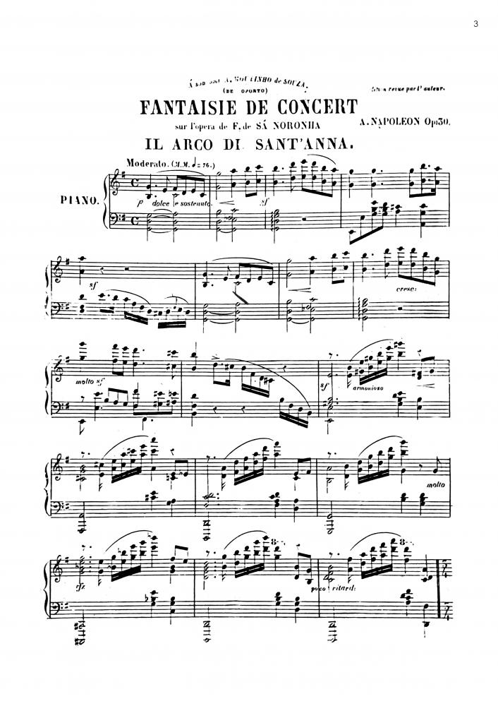 Fantasie de concert - Opus 30, sur l'opera de F. de Sá Noronha, Il arco di Sant'anna