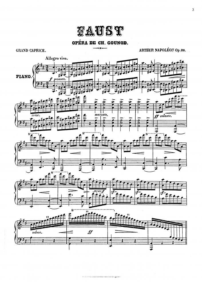 Grand caprice - Opus 26, sur la valse de l'opera Faust, de Charles Gounod