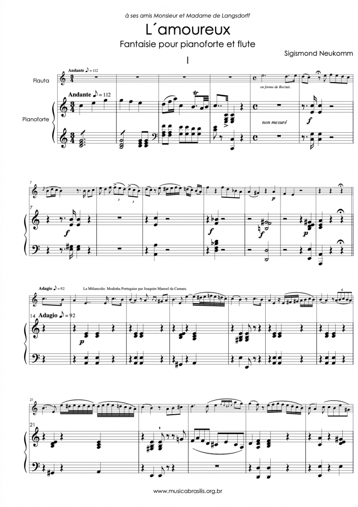 L'amoureux - Fantaisie pour pianoforte et flûte
