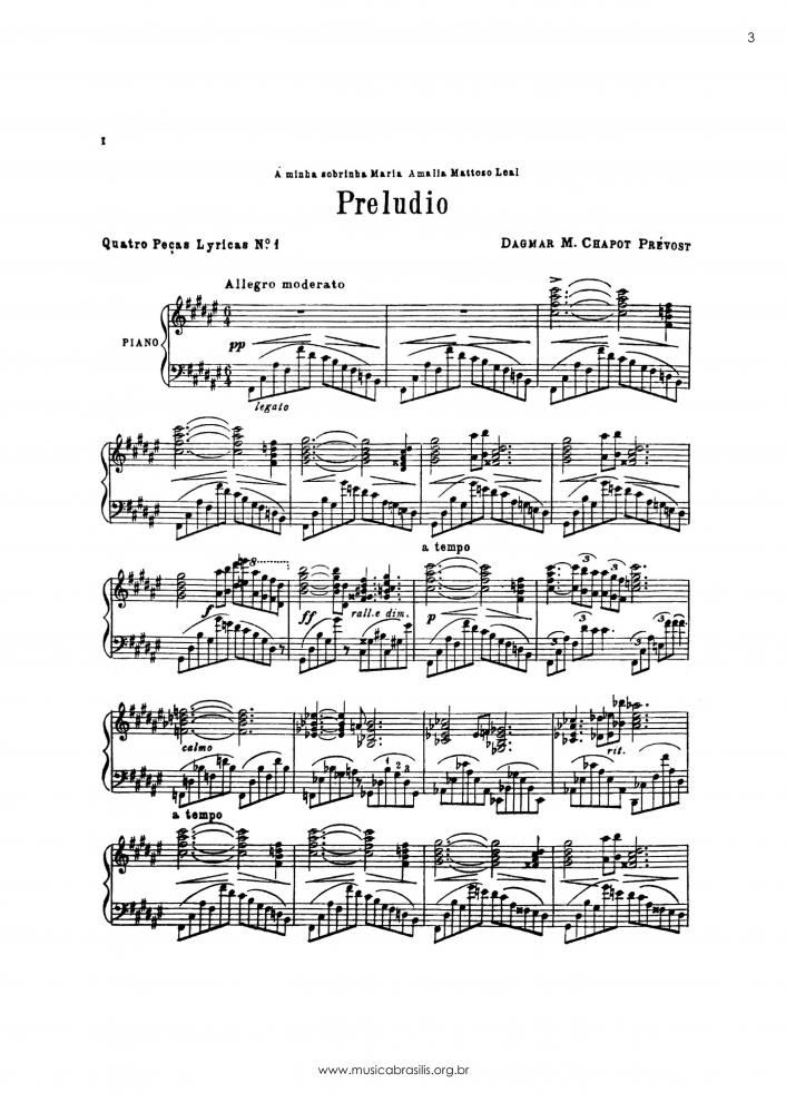 Prelúdio - Quatro peças líricas, No. 1