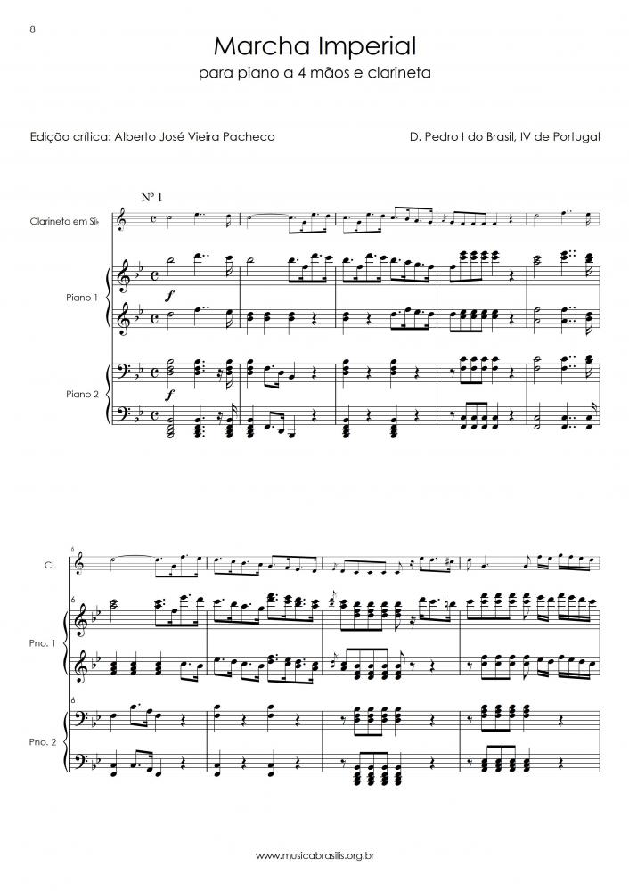 Marcha imperial - para piano a 4 mãos e clarineta