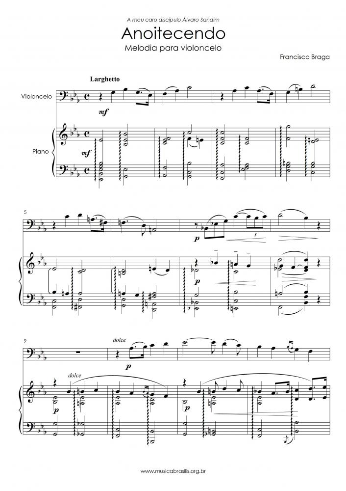Anoitecendo - Melodia para violoncelo