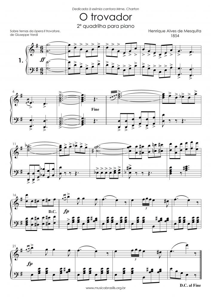 O trovador - Sobre temas da ópera "Il trovatore", de Giuseppe Verdi.