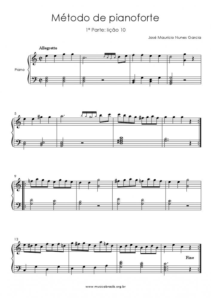 Método de pianoforte - 1ª Parte: lição 10