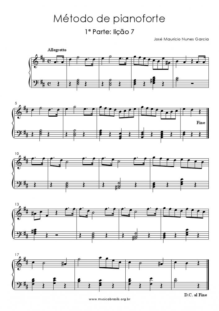 Método de pianoforte - 1ª Parte: lição 7
