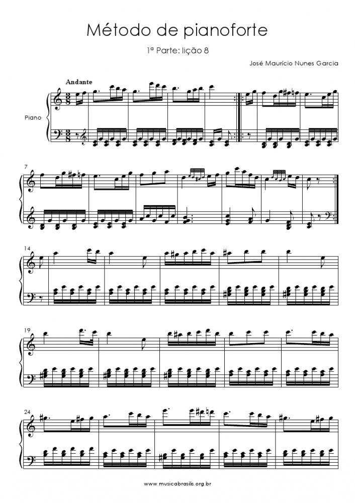 Método de pianoforte - 1ª Parte: lição 8