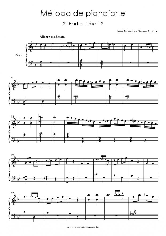 Método de pianoforte - 2ª Parte: lição 12