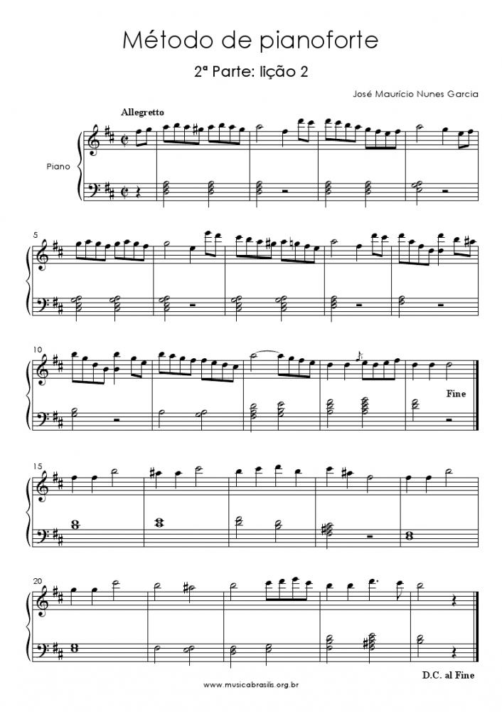 Método de pianoforte - 2ª Parte: lição 2