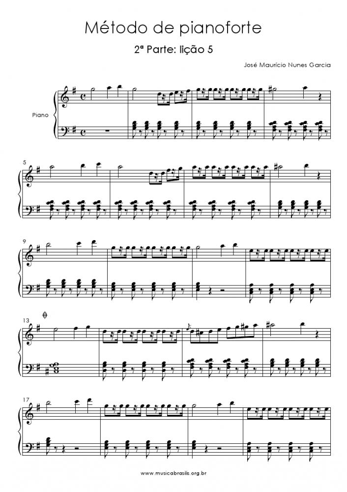 Método de pianoforte - 2ª Parte: lição 5