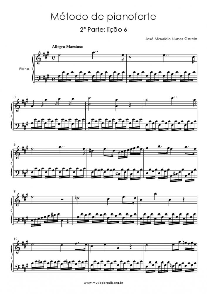 Método de pianoforte - 2ª Parte: lição 6