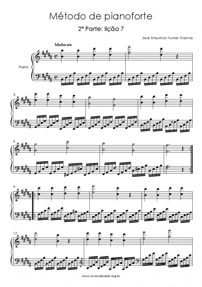 Método de pianoforte - 2ª Parte: lição 7