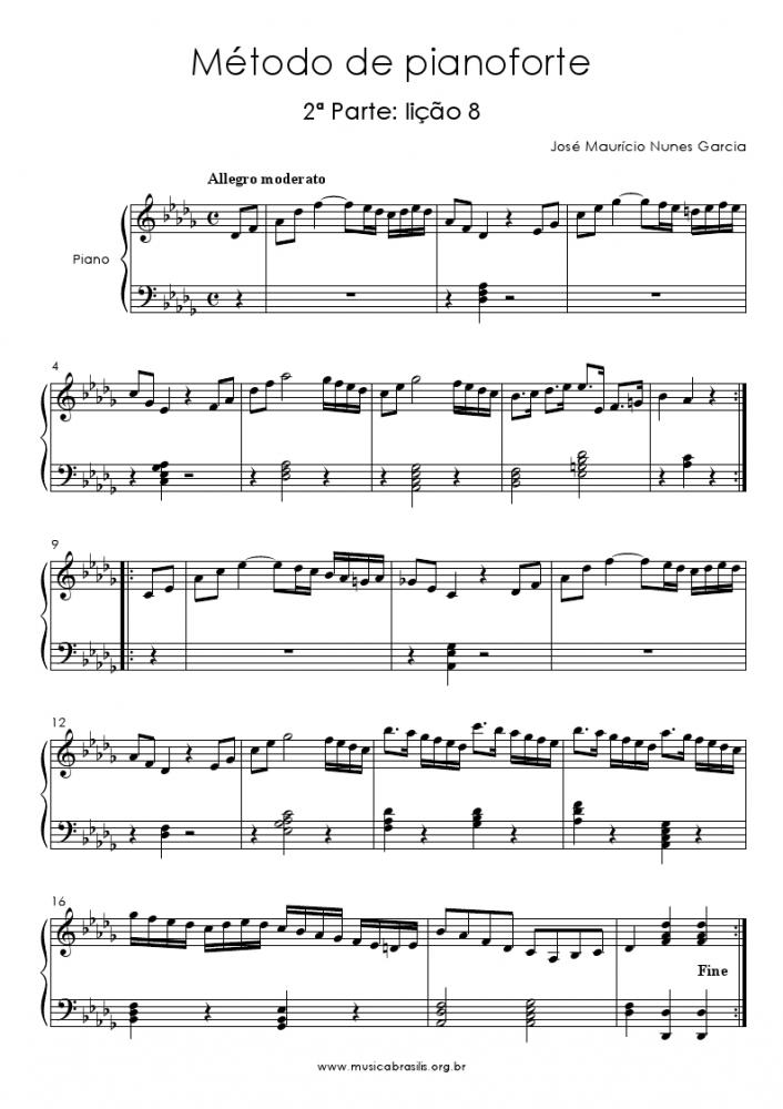 Método de pianoforte - 2ª Parte: lição 8