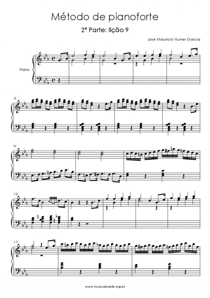 Método de pianoforte - 2ª Parte: lição 9