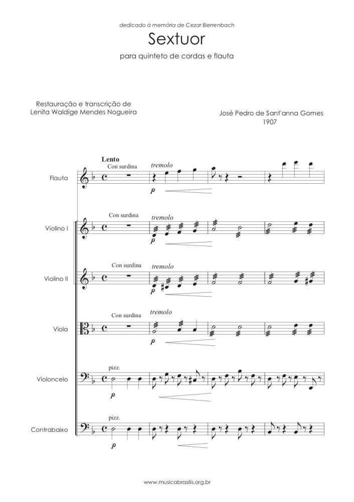 Sextuor - para quinteto de cordas e flauta