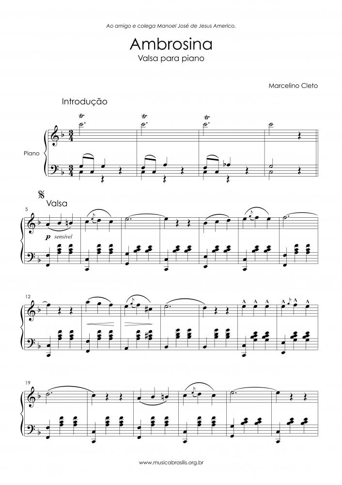 Ambrosina - Valsa para piano