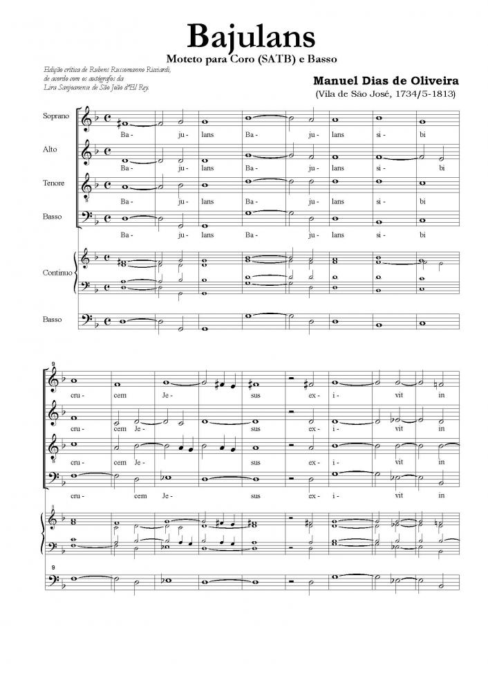 Bajulans - Moteto para coro (SATB) e baixo