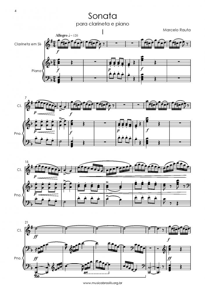 Sonata para clarineta e piano - Obras para a juventude