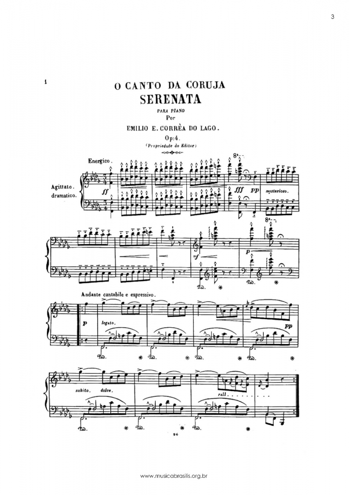 O canto da coruja - Serenata para piano, Op. 4