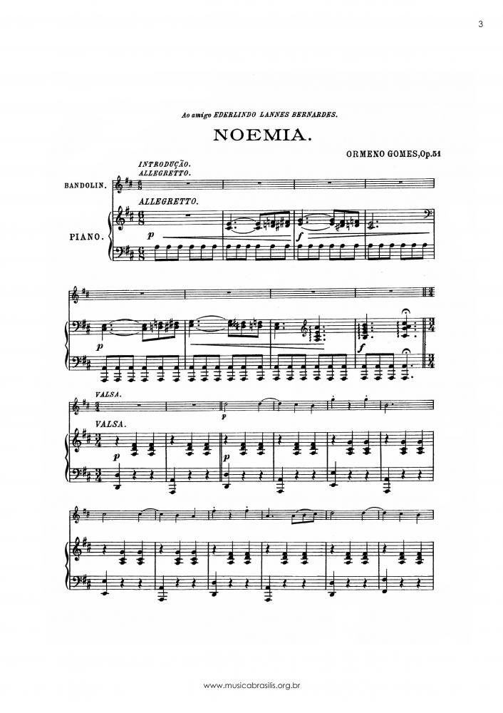 Noemia - Valsa para bandolin e piano, Op. 51
