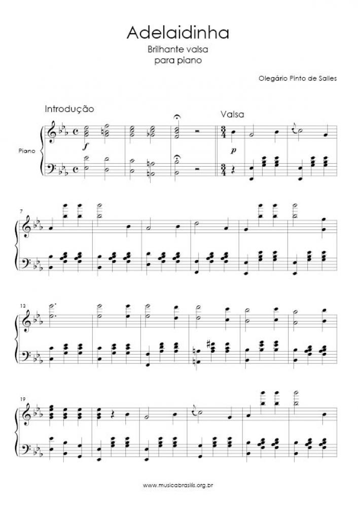 Adelaidinha - Brilhante valsa para piano