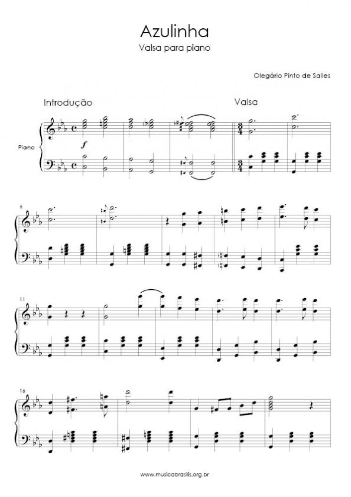 Azulinha - Valsa para piano