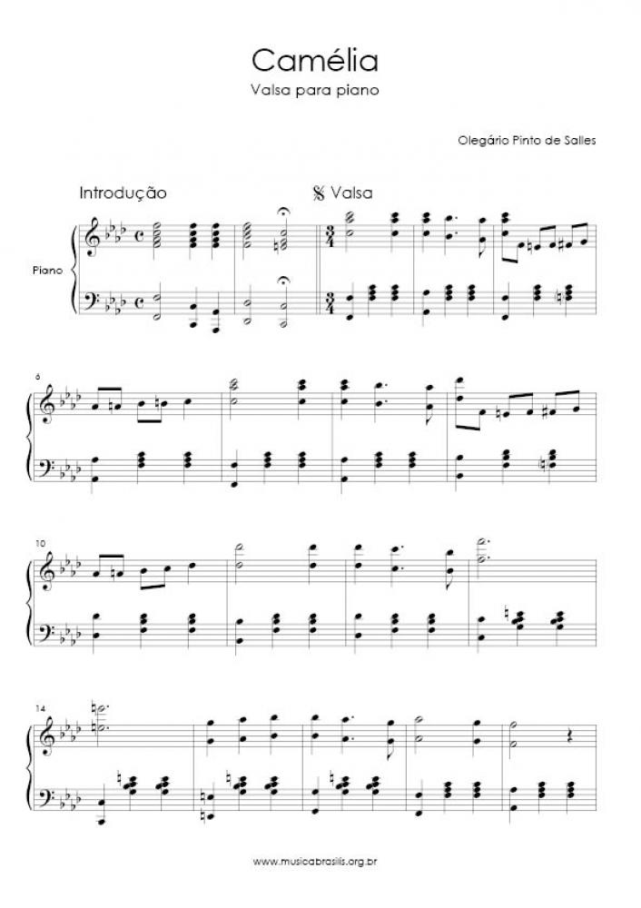 Camélia - Valsa para piano
