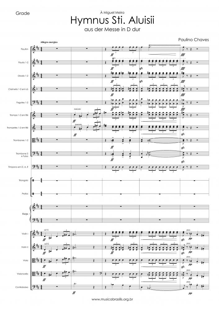 Hymnus Sti. Aluisii - aus der Messe in D dur