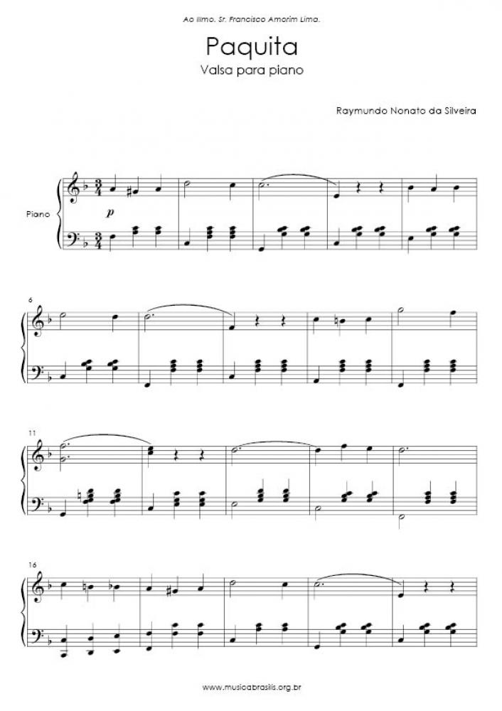 Paquita - Valsa para piano