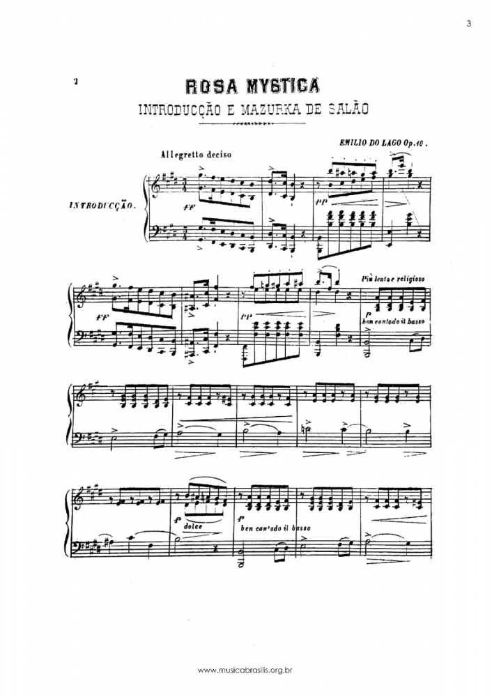 Rosa mística - Introdução e mazurca de salão, Op. 10