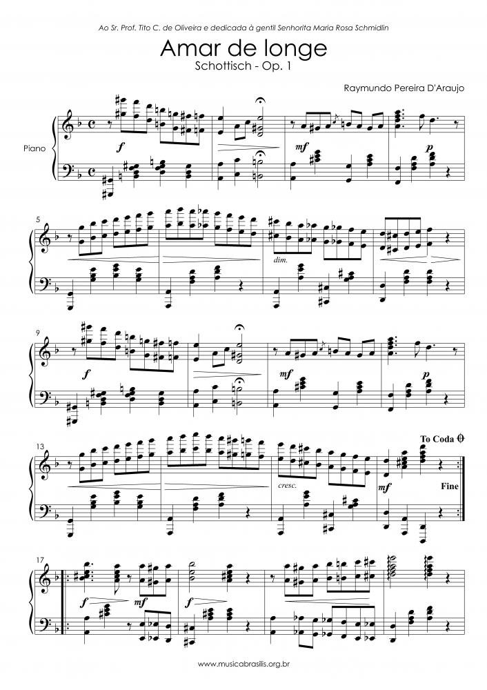Amar de longe - Schottisch - Op. 1