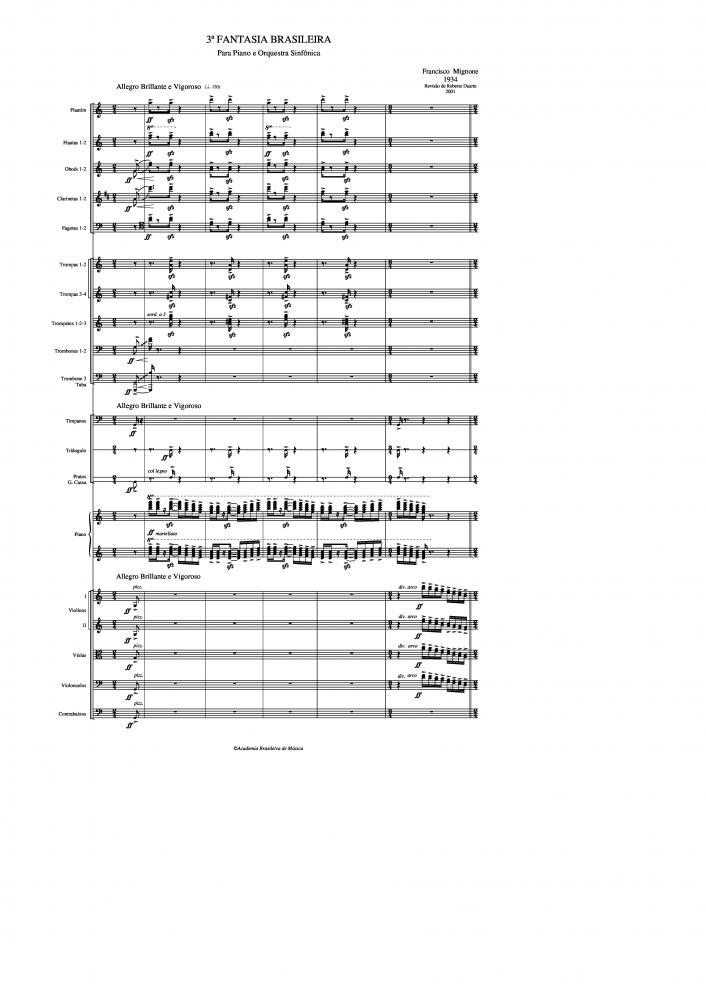 Fantasia Brasileira n.3 para piano e orquestra sinfônica