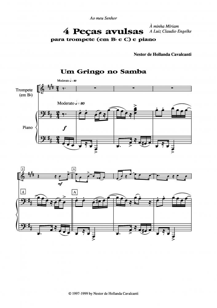 Quatro peças avulsas para trompete (em Bb e C) e piano
