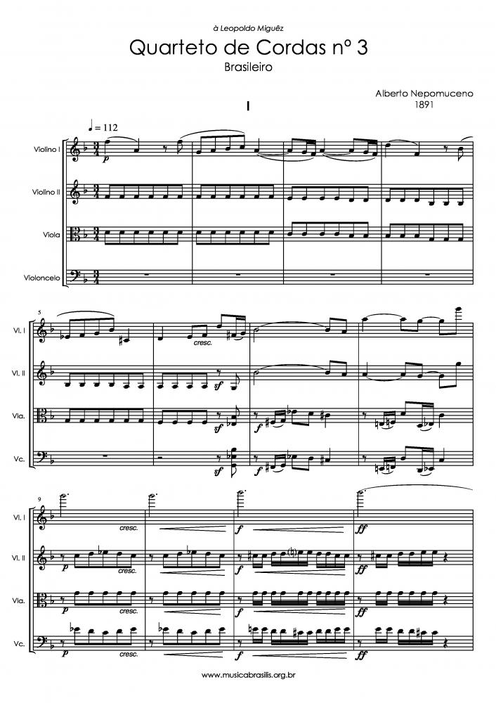 Quarteto n. 3 em ré menor - Brasileiro