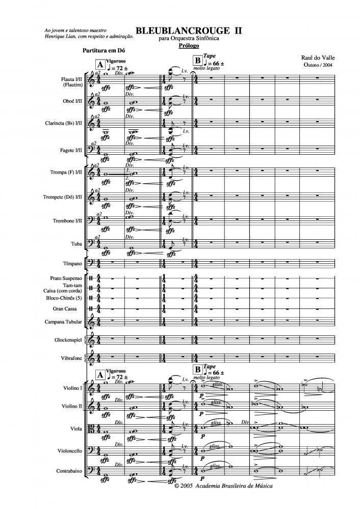 Bleublancrouge n.2 para orquestra sinfônica
