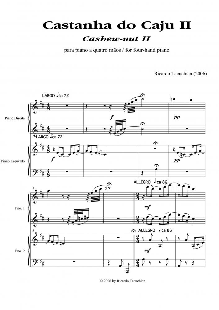Castanha do cajú n.2 para piano a 4 mãos