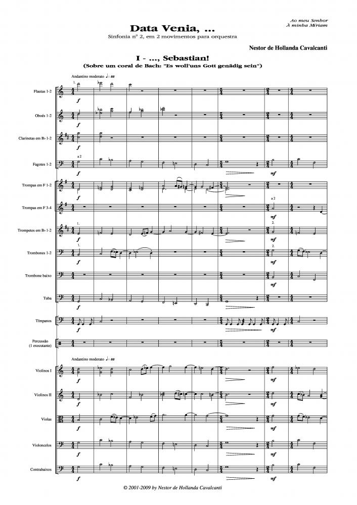 Data Venia, ... sinfonia n.2 em 2 movimentos para orquestra