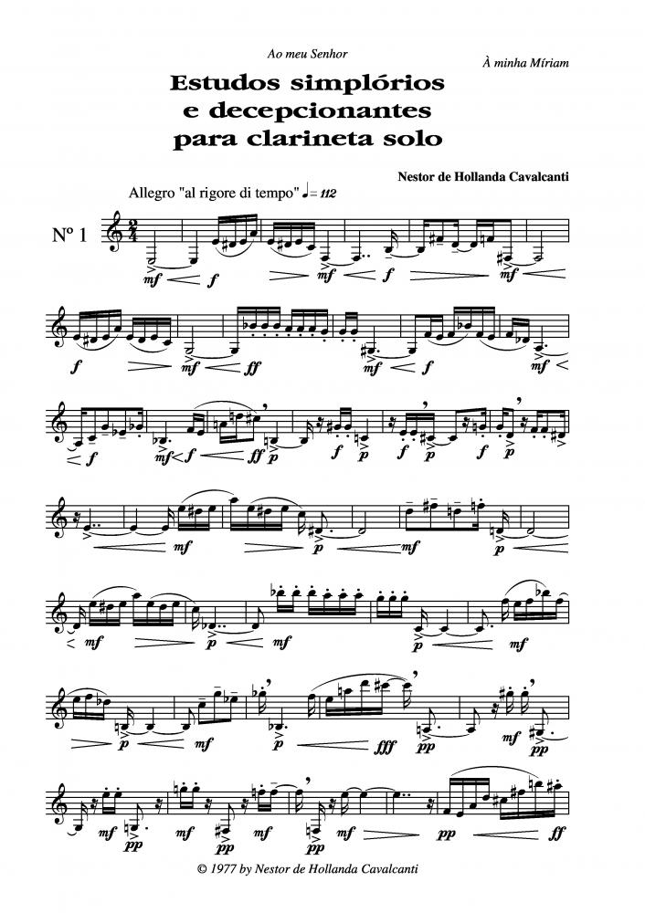 Estudos simplórios e decepcionantes para clarineta solo