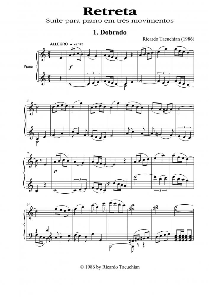Retreta - Suíte para piano em três movimentos