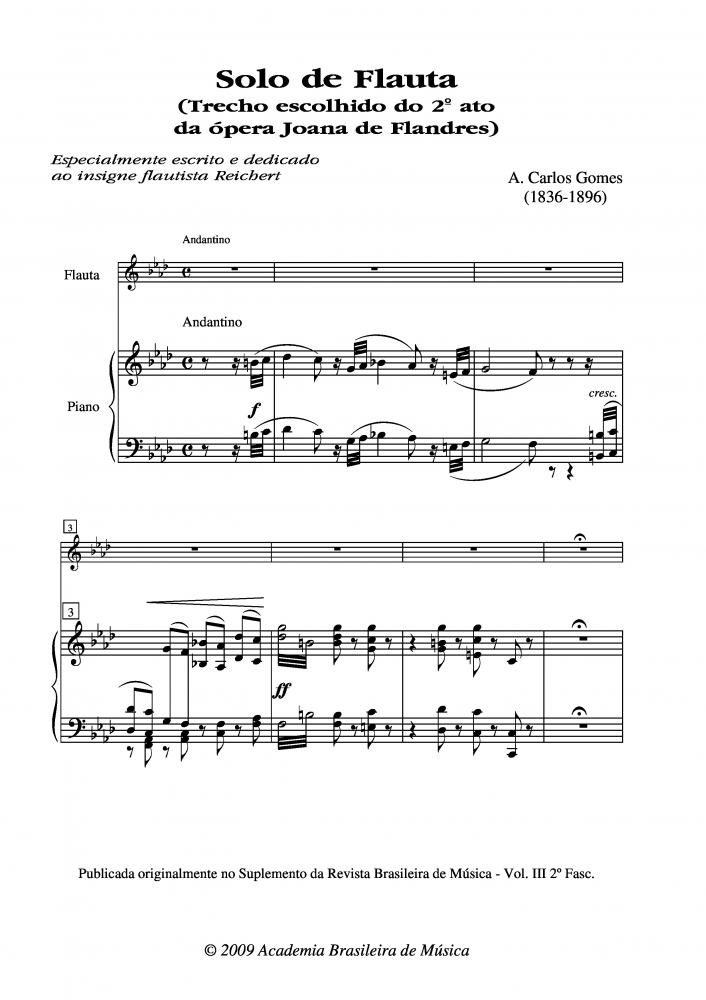 Solo de flauta - Trecho escolhido do 2º ato da ópera "Joana de Flandres"