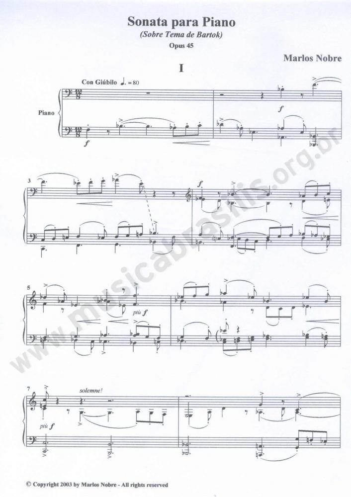 Sonata para piano - Sobre tema de Bartok