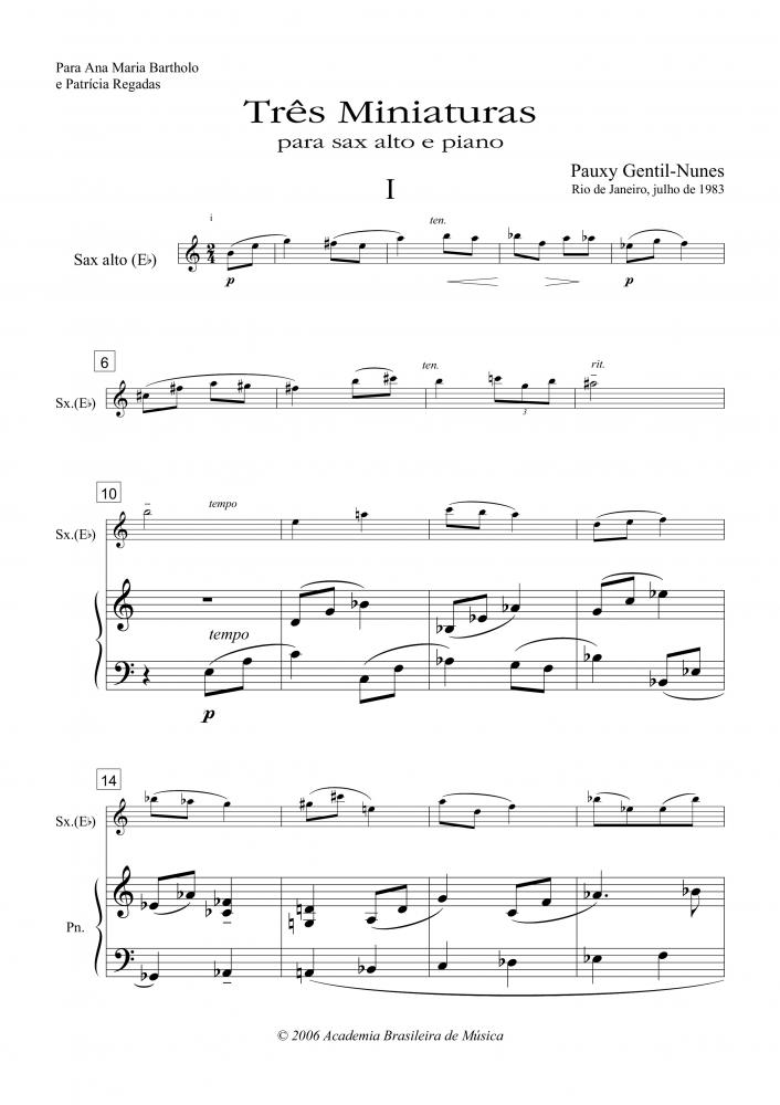 Três miniaturas para sax alto e piano