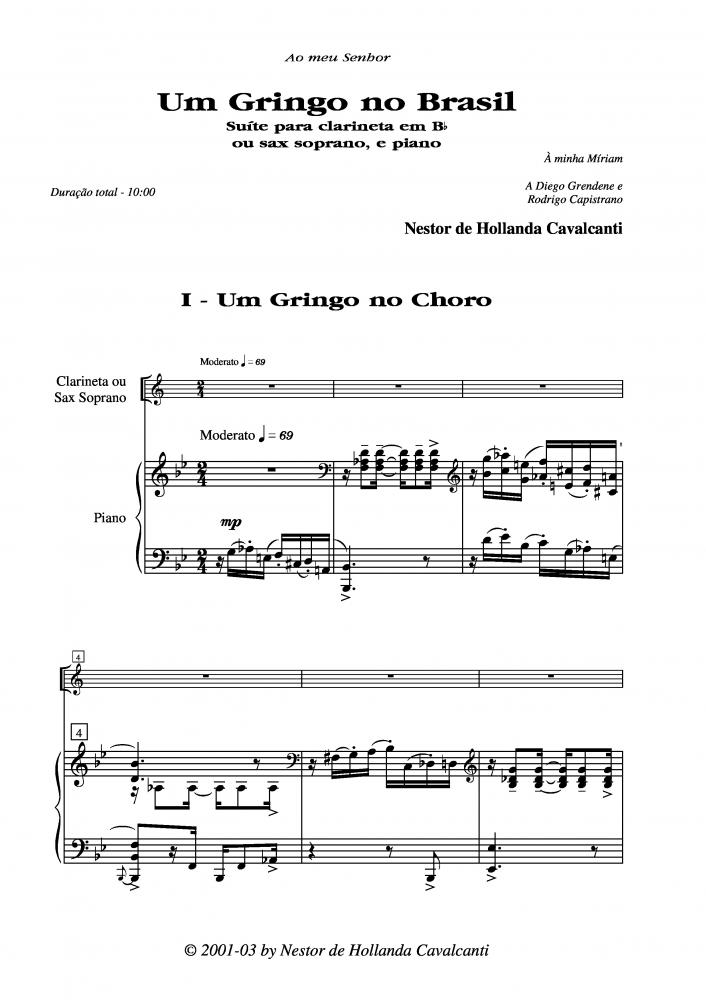 Um Gringo no Brasil - Suíte para Clarineta em Bb ou Sax Soprano e Piano