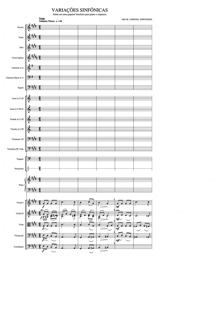 Variações sinfônicas sobre um tema popular brasileiro para piano e orquestra